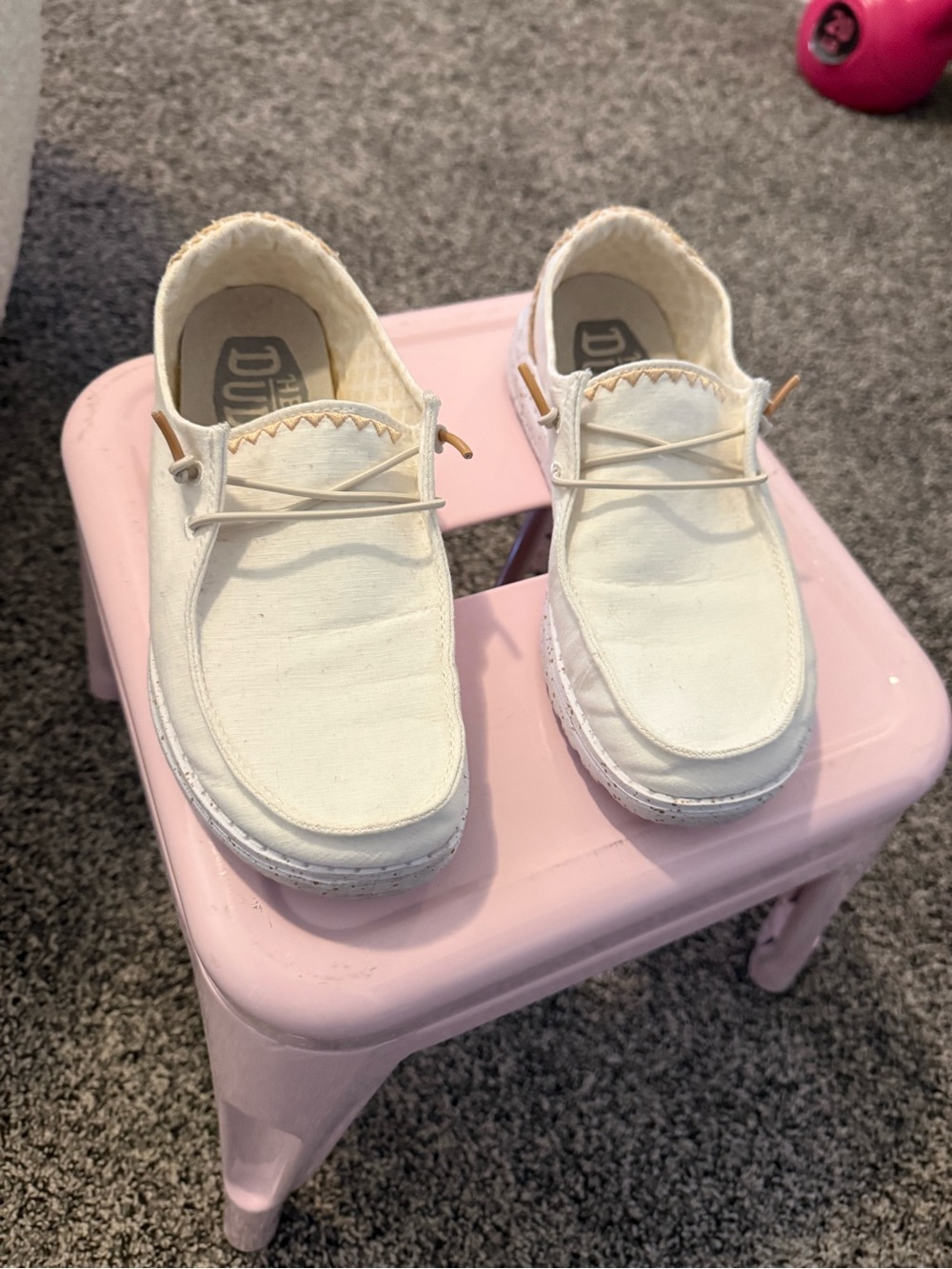 Hey Dude womens Canvas Slip-On white/ cream